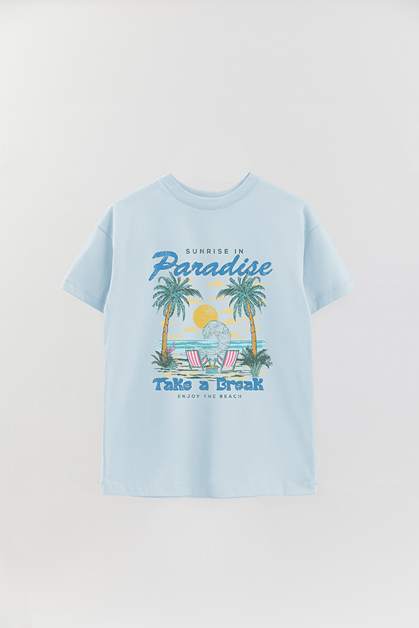 REMERA OVER ESTAMPADA SUNRISE IN PARADISE