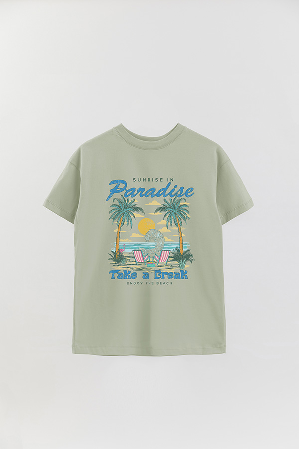 REMERA OVER ESTAMPADA SUNRISE IN PARADISE