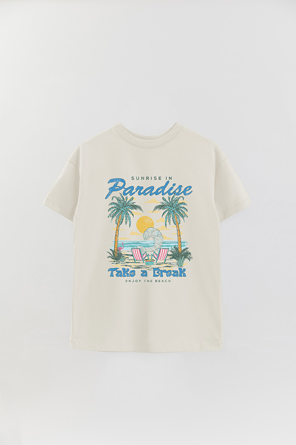 REMERA OVER ESTAMPADA SUNRISE IN PARADISE
