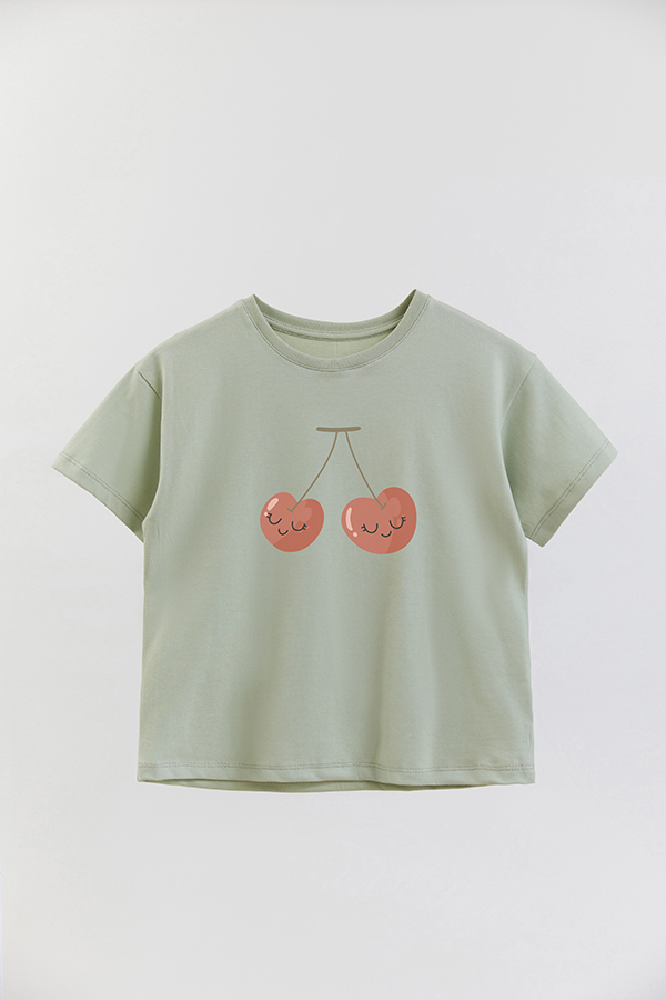 REMERA GIRL OVER FRUIT CHERRY FACE