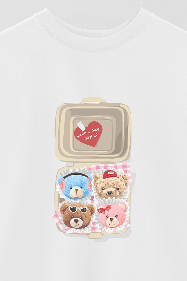 REMERA OVER ESTAMPADA UNISEX TEDDY SEND