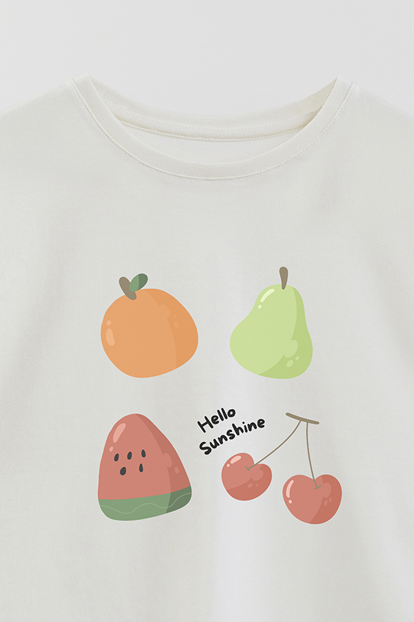 REMERA GIRL OVER FRUIT HELLO SUNSHINE