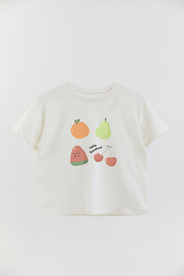 REMERA GIRL OVER FRUIT HELLO SUNSHINE