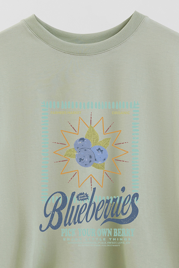 REMERA CROP ESTAMPADA BLUEBERRIES