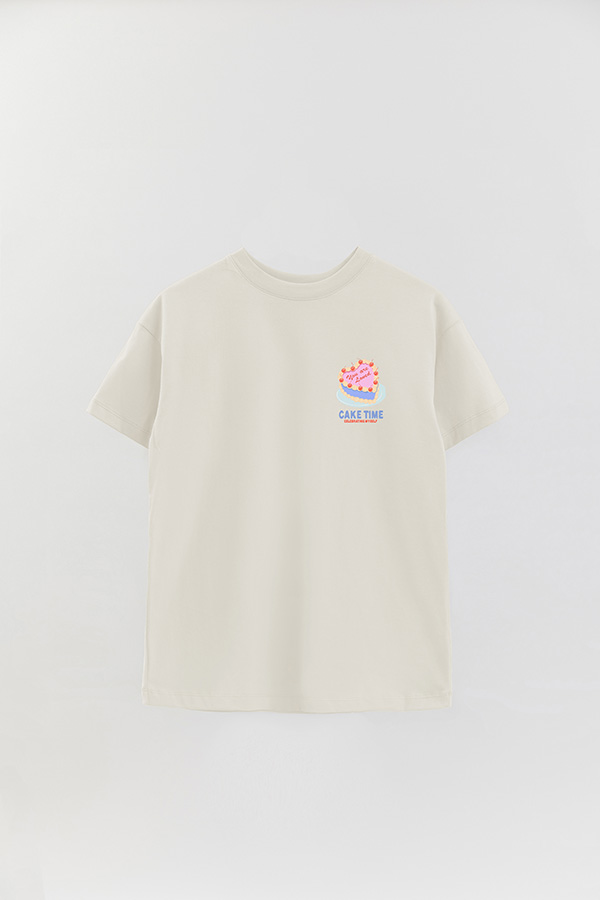 REMERA OVER FB ESTAMPADA CAKE TIME
