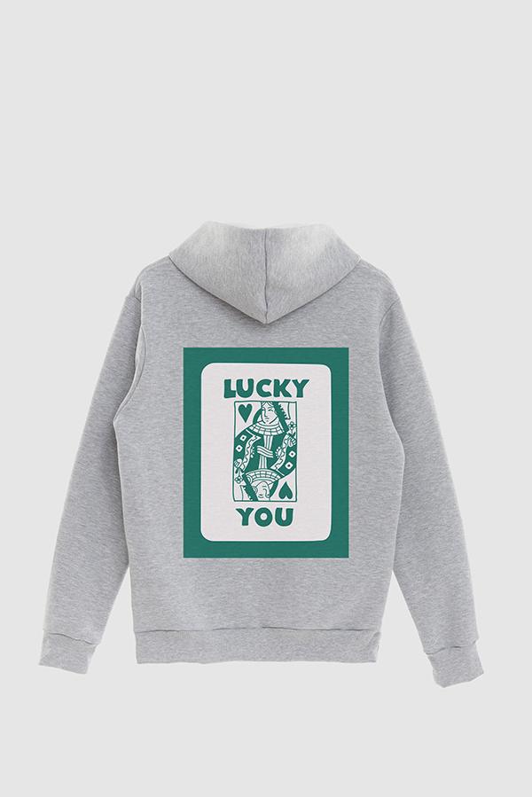 HOODIE ESTAMPADO POSTER LUCKY YOU