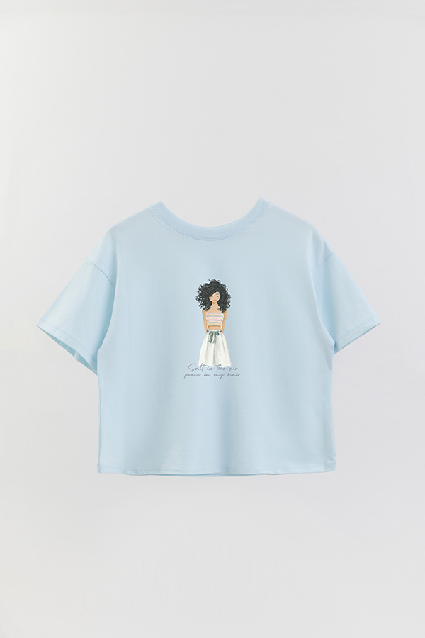 REMERA CROP ESTAMPADA COASTAL SALT IN THE AIR