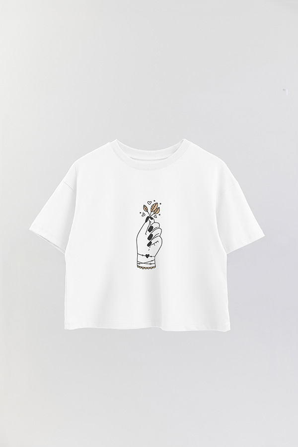 REMERA CROP ESTAMPADA HAND 3