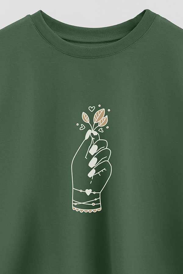 REMERA CROP ESTAMPADA HAND 3