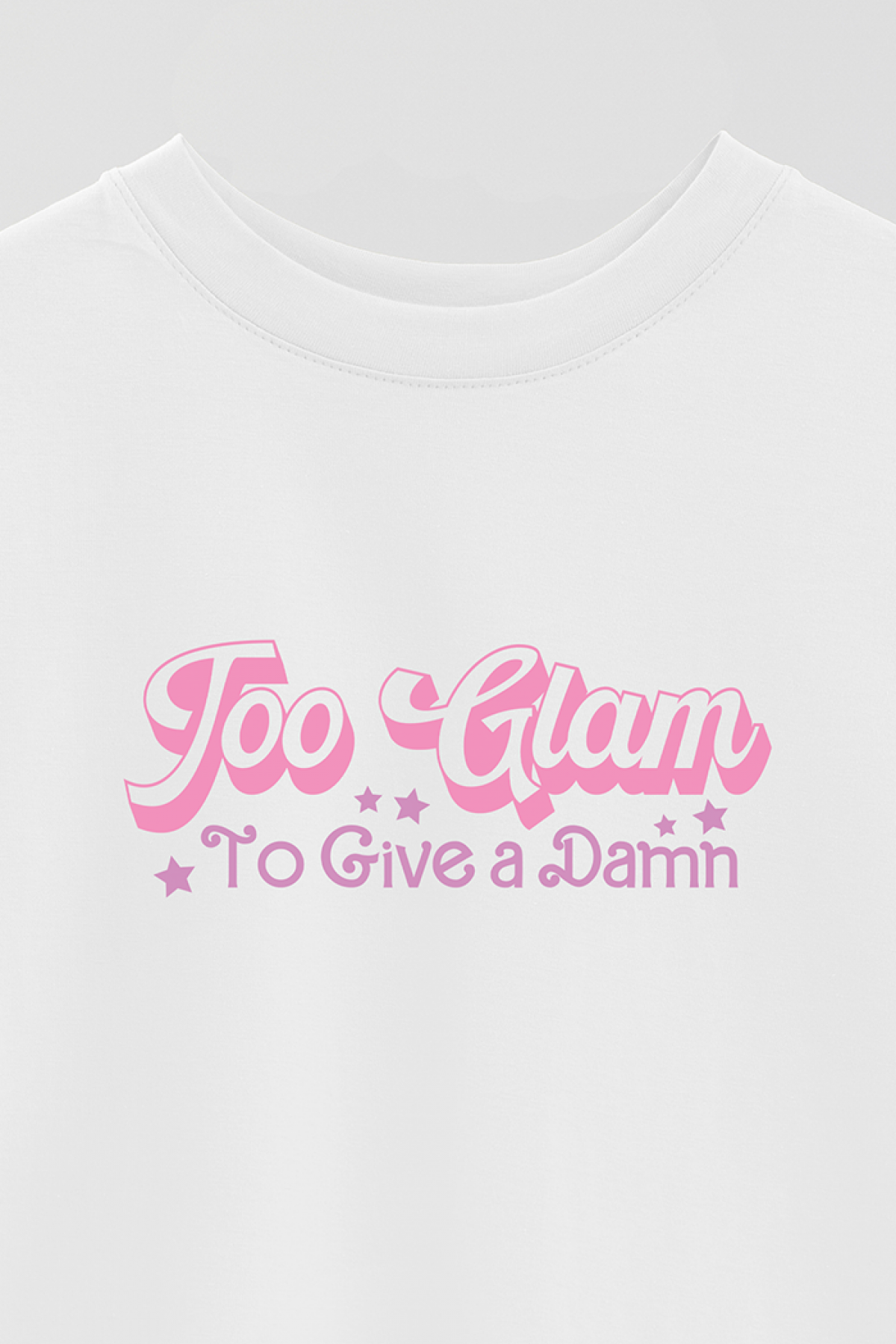 REMERA OVER ESTAMPADA LV4 TOO GLAM TO GIVE A DAMN