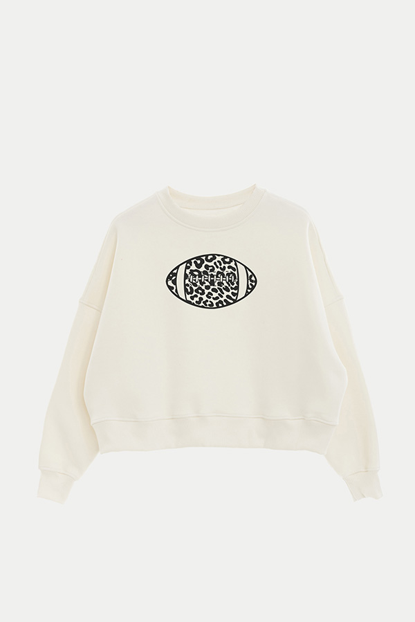 BUZO CROP ESTAMPADO ANIMAL PRINT AMERICAN BALL