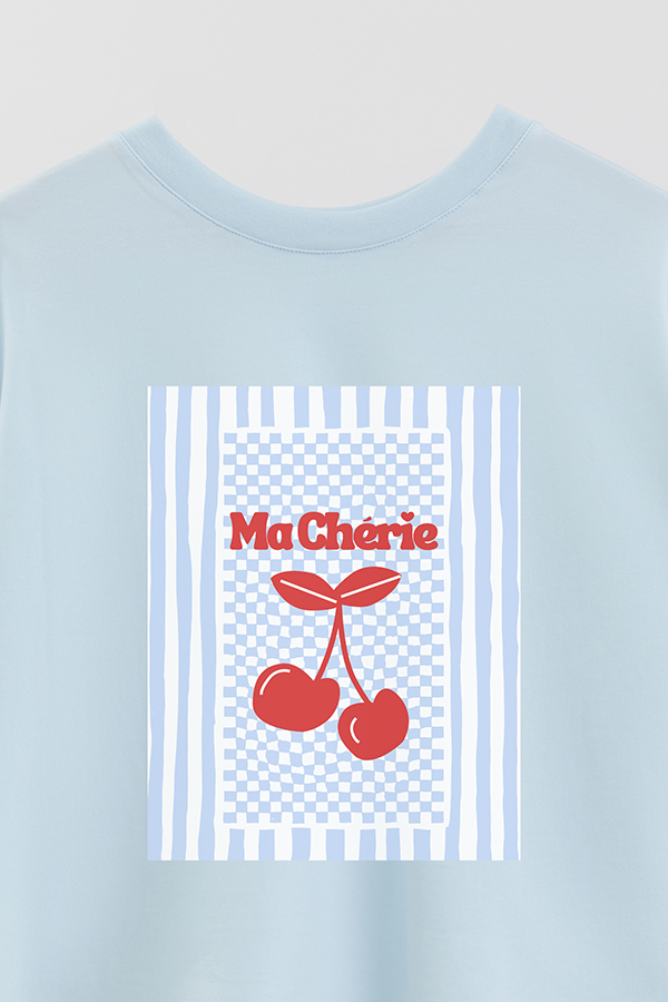 REMERA CROP ESTAMPADA BEACH BLUE MA CHERIE