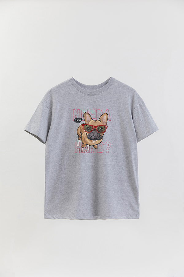 REMERA OVER ESTAMPADA DOG NEED A HAND