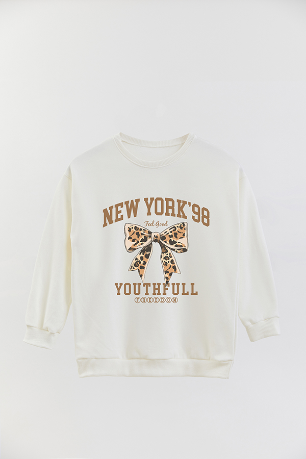 BUZO CREWNECK RUSTICO GIRL ICONIC PRINT NY 98