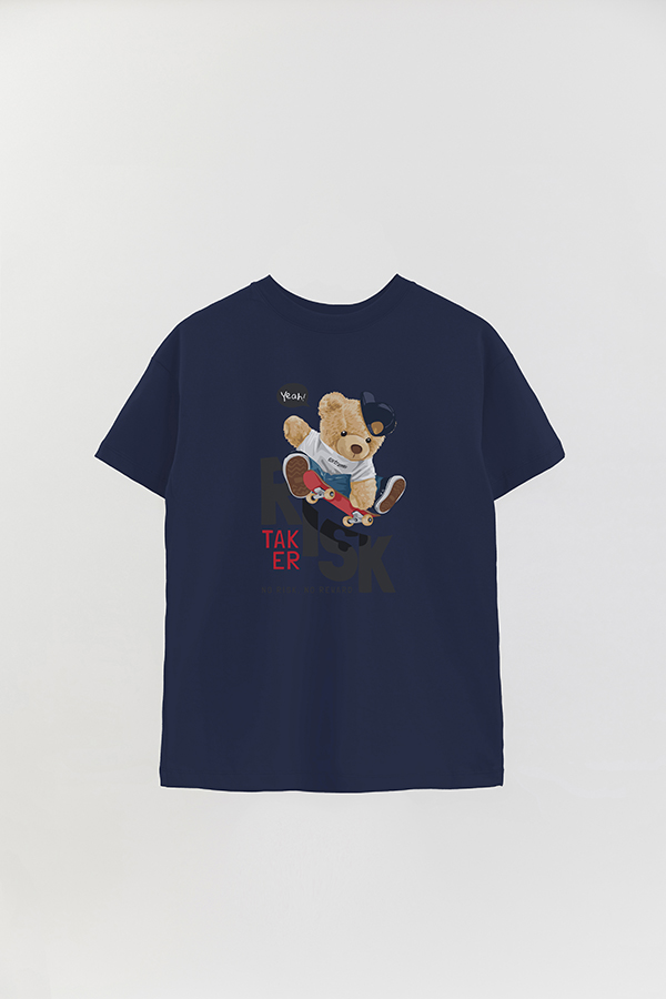 REMERA OVER ESTAMPADA UNISEX TEDDY TAKER RISK