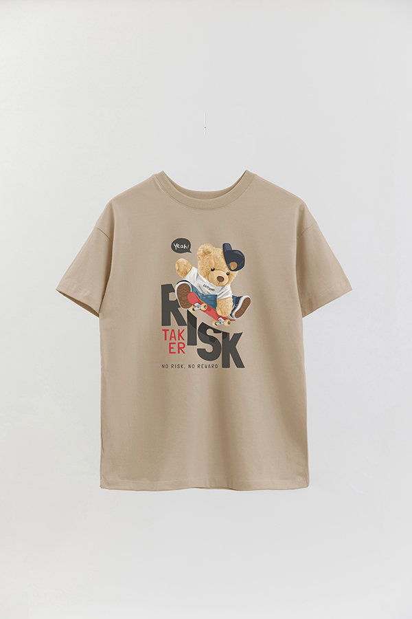 REMERA OVER ESTAMPADA UNISEX TEDDY TAKER RISK