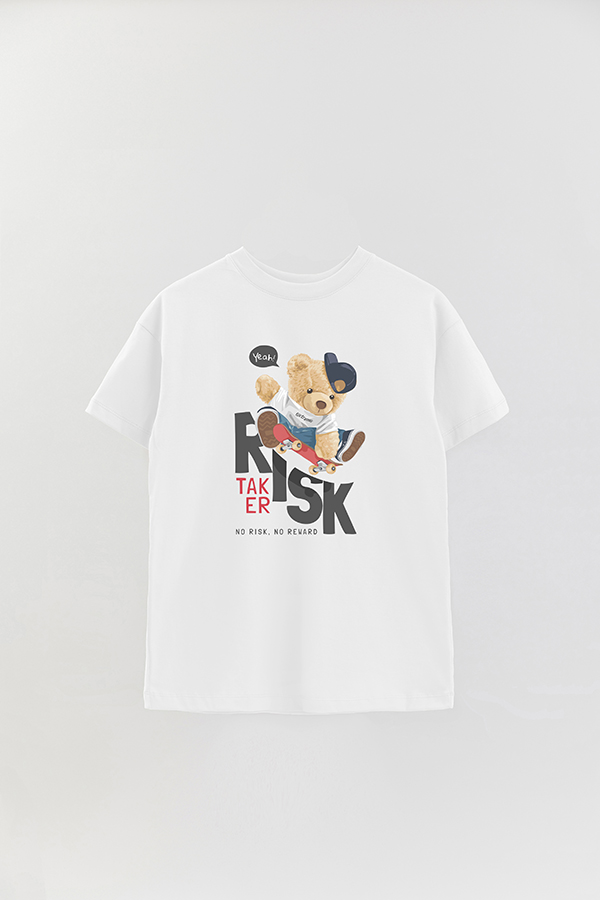 REMERA OVER ESTAMPADA UNISEX TEDDY TAKER RISK