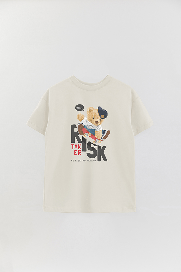 REMERA OVER ESTAMPADA UNISEX TEDDY TAKER RISK