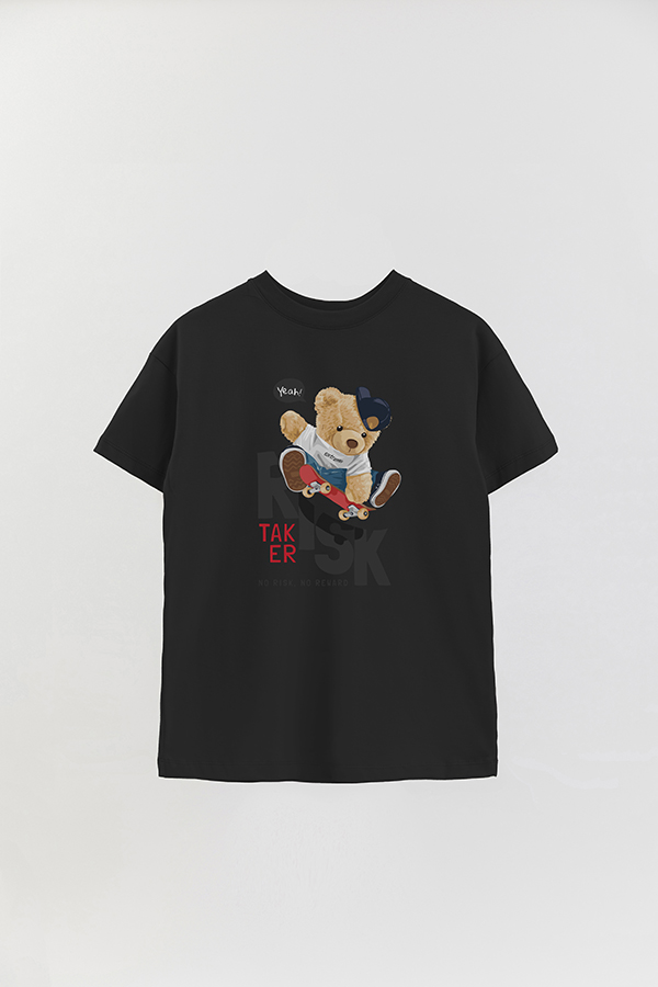 REMERA OVER ESTAMPADA UNISEX TEDDY TAKER RISK