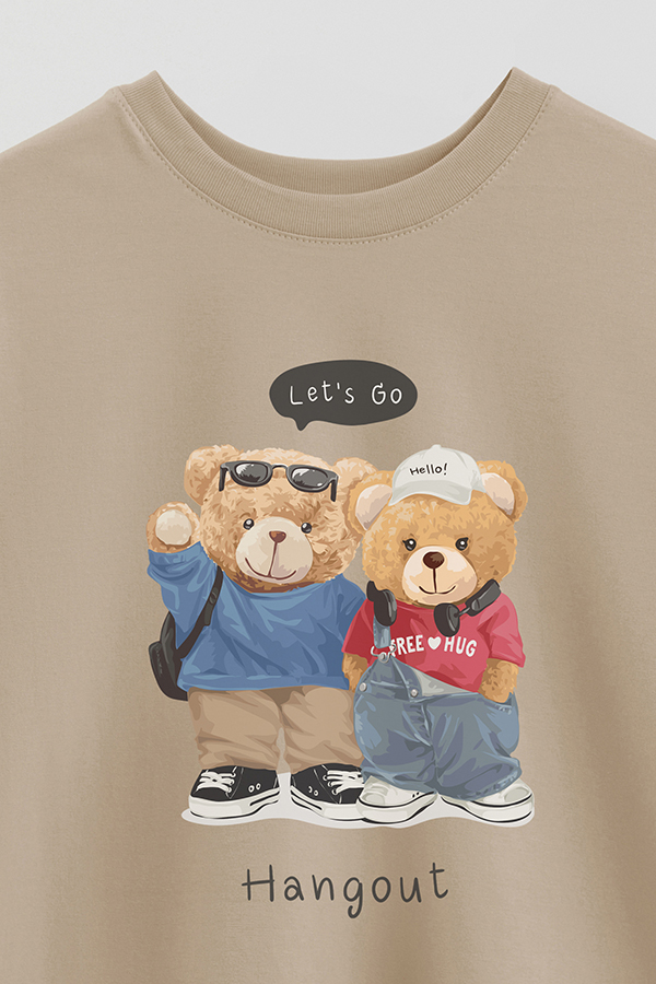 REMERA OVER ESTAMPADA UNISEX TEDDY HANG OUT