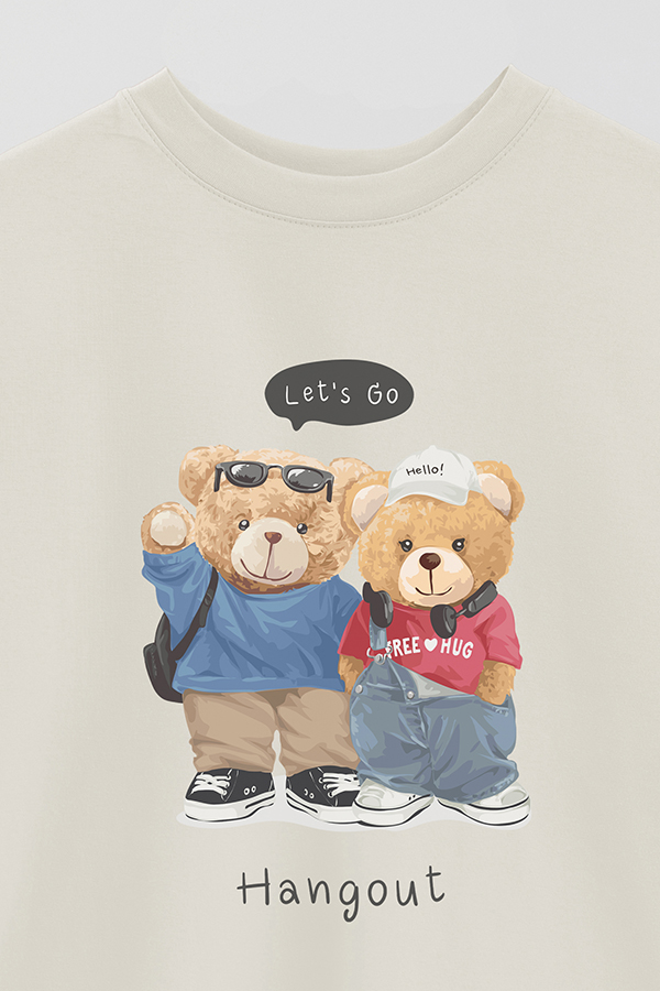 REMERA OVER ESTAMPADA UNISEX TEDDY HANG OUT