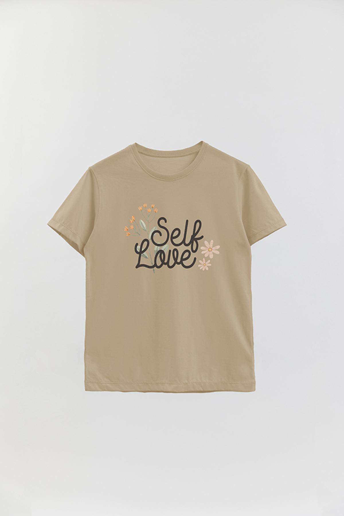 REMERA BASICA ESTAMPADA FLO SELF LOVE