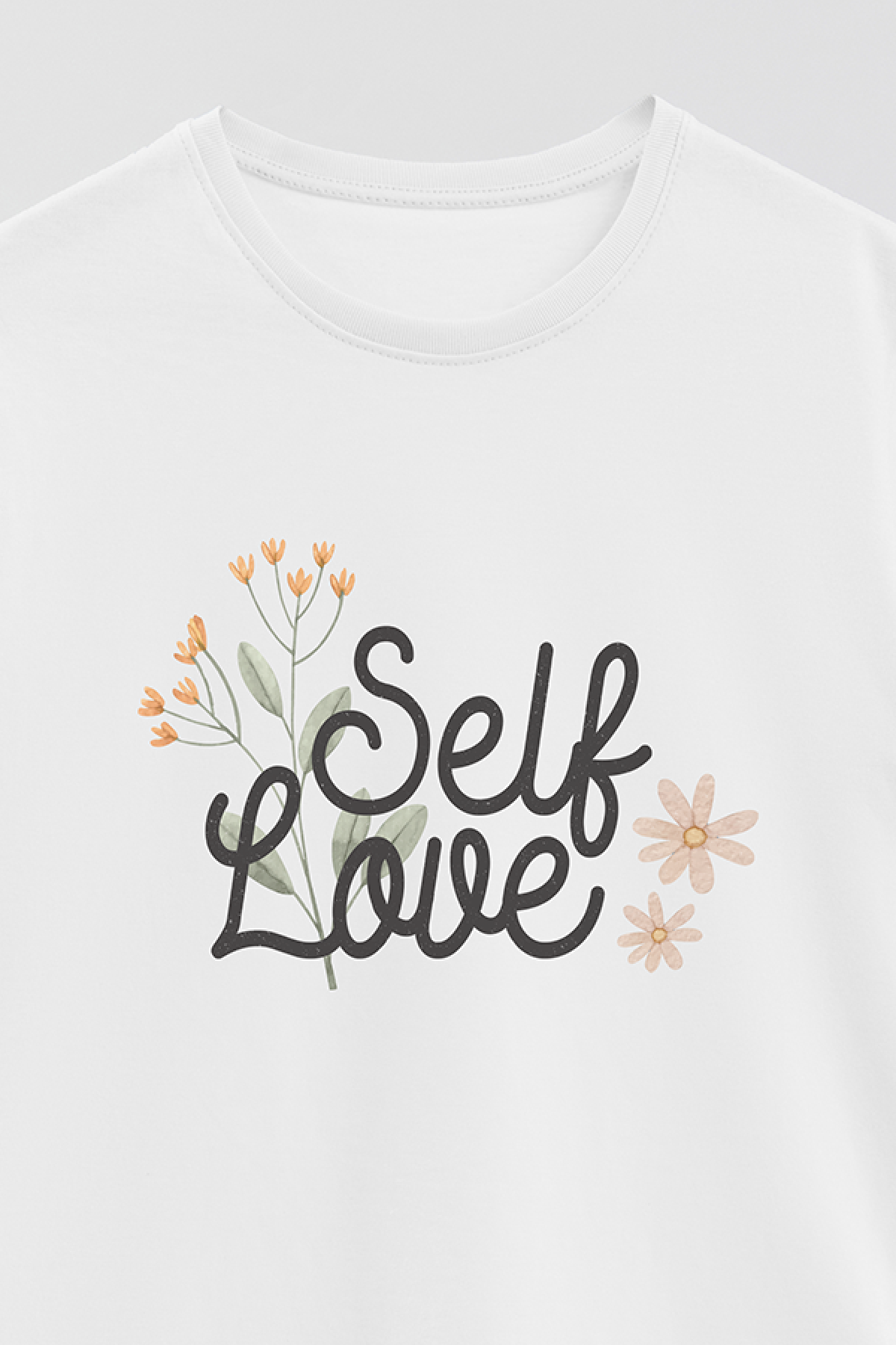 REMERA BASICA ESTAMPADA FLO SELF LOVE