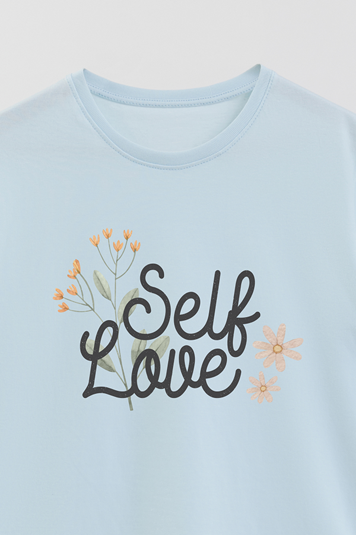 REMERA BASICA ESTAMPADA FLO SELF LOVE