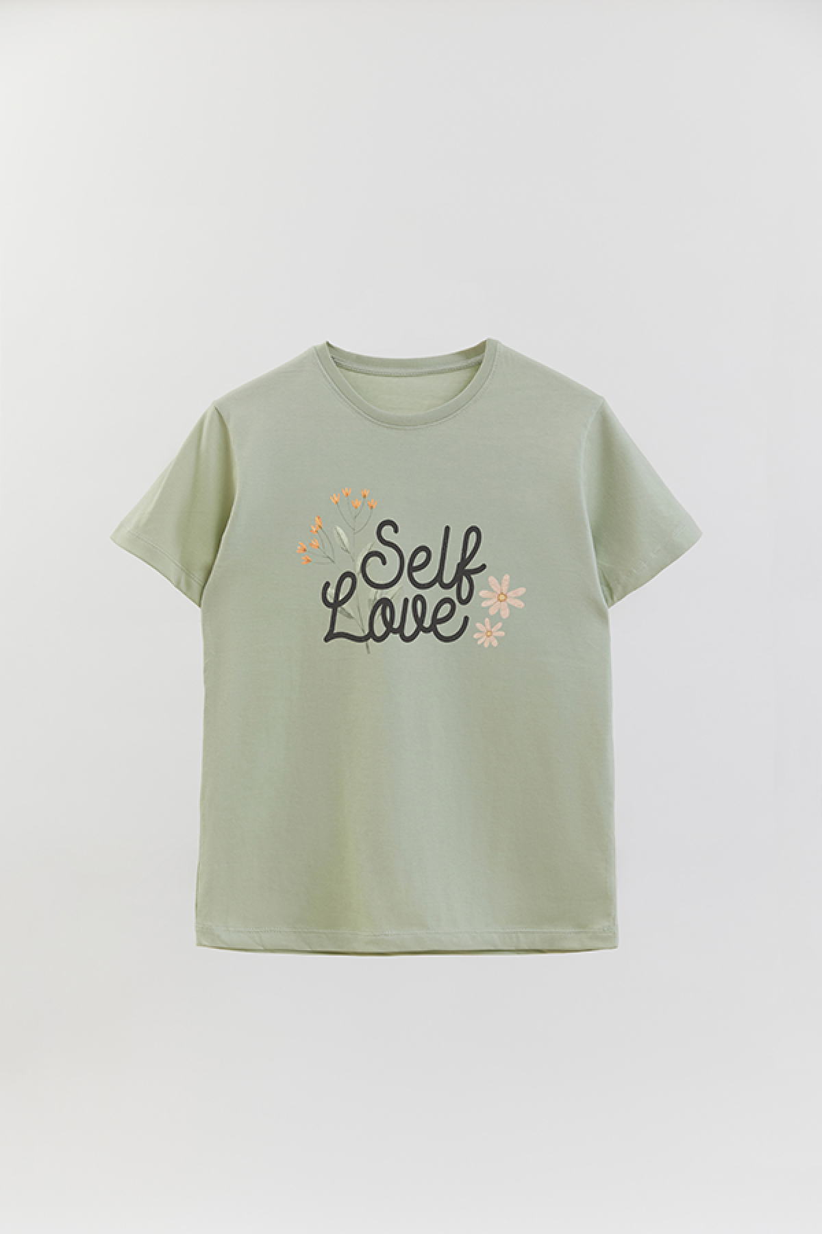 REMERA BASICA ESTAMPADA FLO SELF LOVE