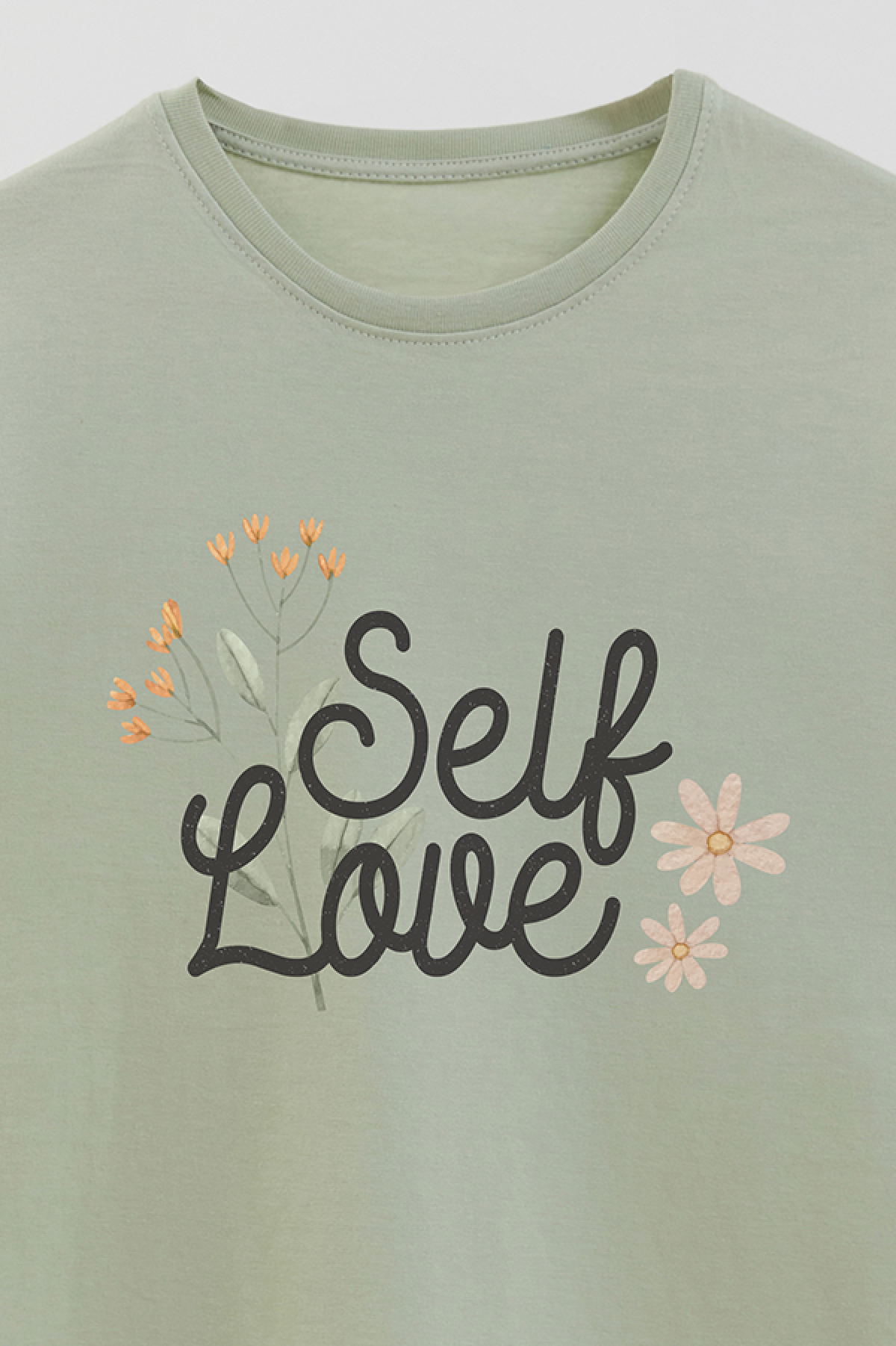 REMERA BASICA ESTAMPADA FLO SELF LOVE