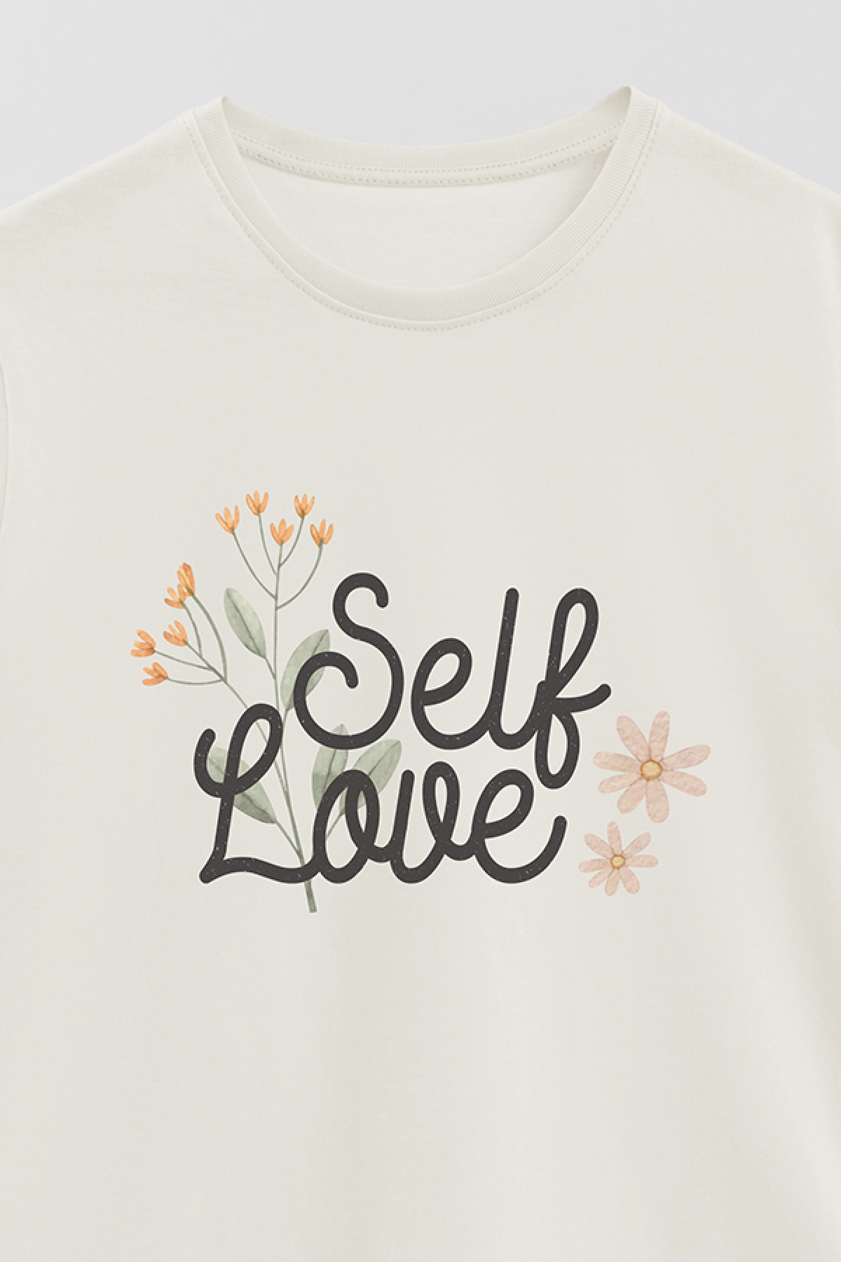 REMERA BASICA ESTAMPADA FLO SELF LOVE