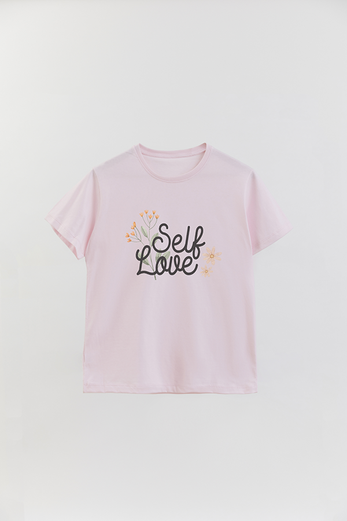 REMERA BASICA ESTAMPADA FLO SELF LOVE