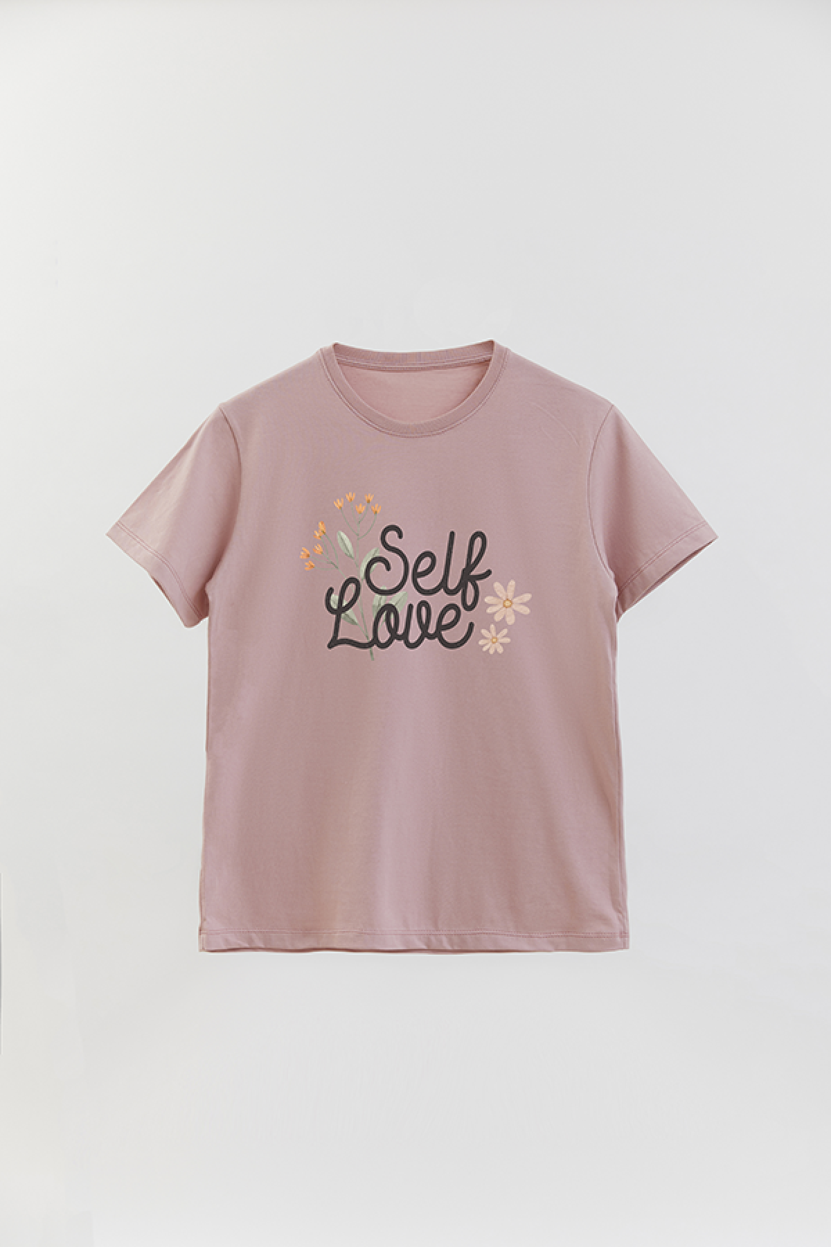 REMERA BASICA ESTAMPADA FLO SELF LOVE