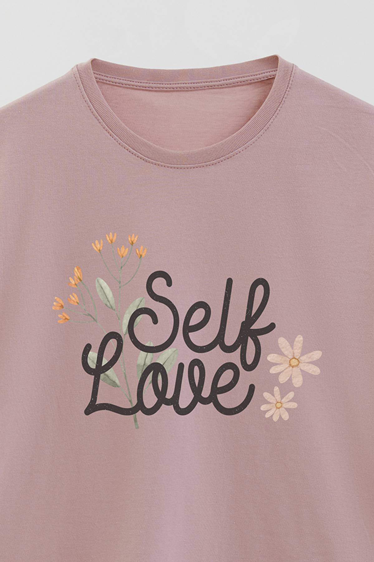 REMERA BASICA ESTAMPADA FLO SELF LOVE