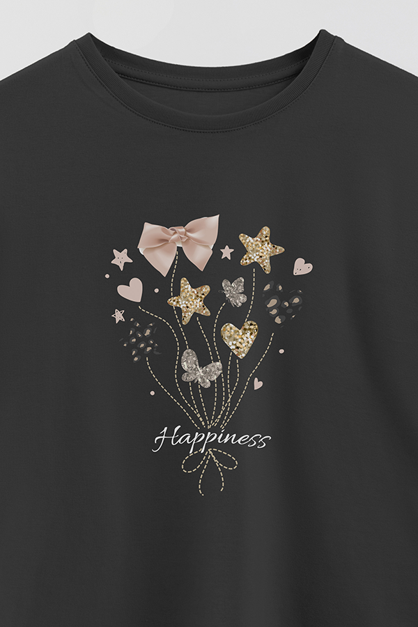REMERA GIRL OVER HAPPINESS