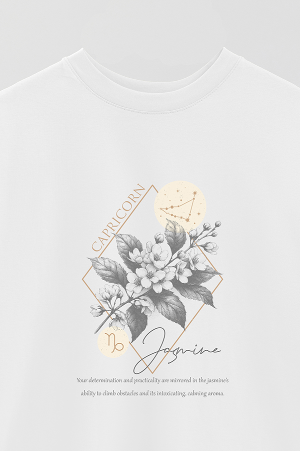 REMERA OVER ESTAMPADA ZODIAC CAPRICORN