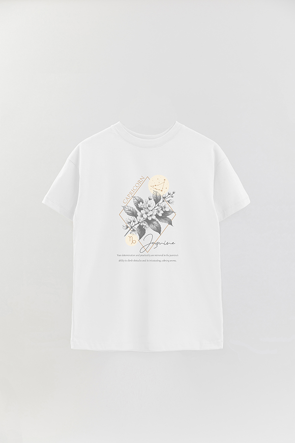 REMERA OVER ESTAMPADA ZODIAC CAPRICORN