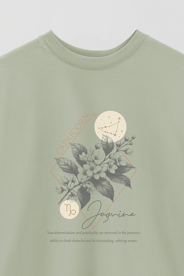 REMERA OVER ESTAMPADA ZODIAC CAPRICORN