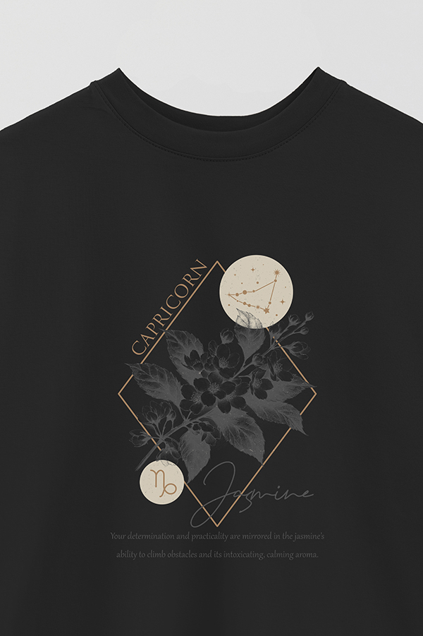 REMERA OVER ESTAMPADA ZODIAC CAPRICORN