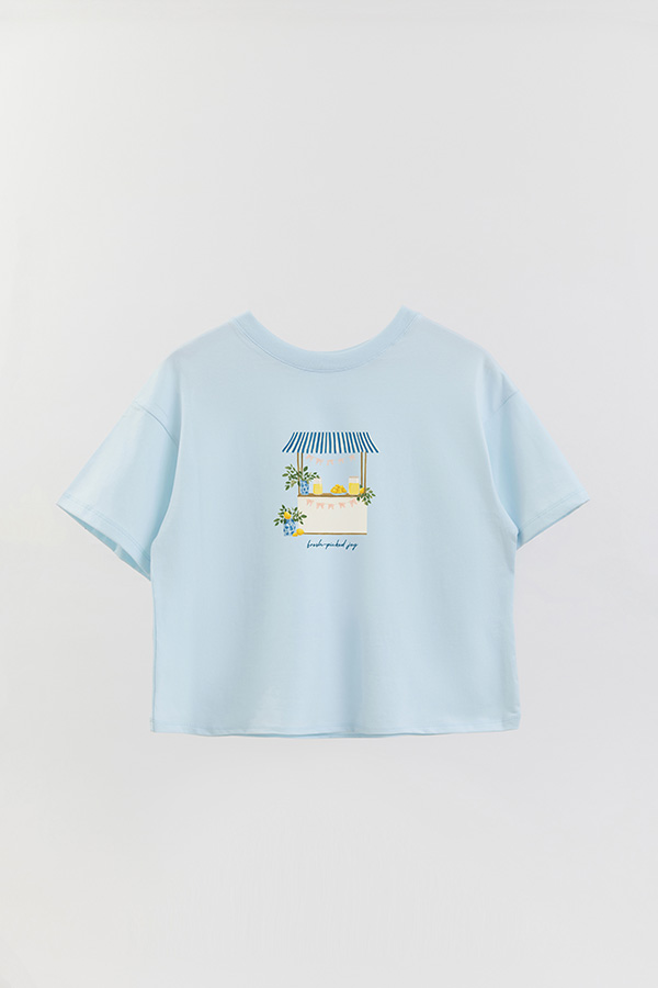 REMERA CROP ESTAMPADA COASTAL FRESH PICKED JOY