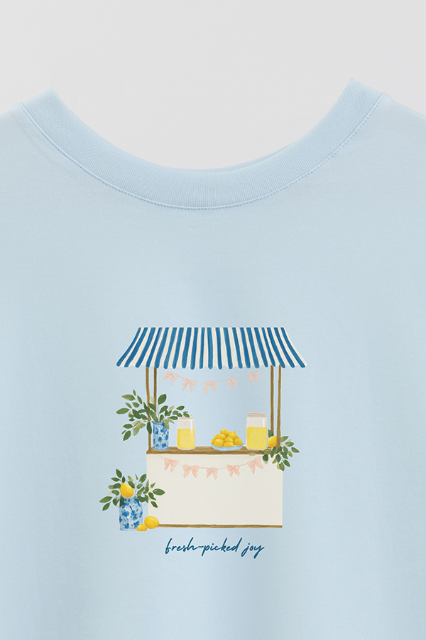 REMERA CROP ESTAMPADA COASTAL FRESH PICKED JOY