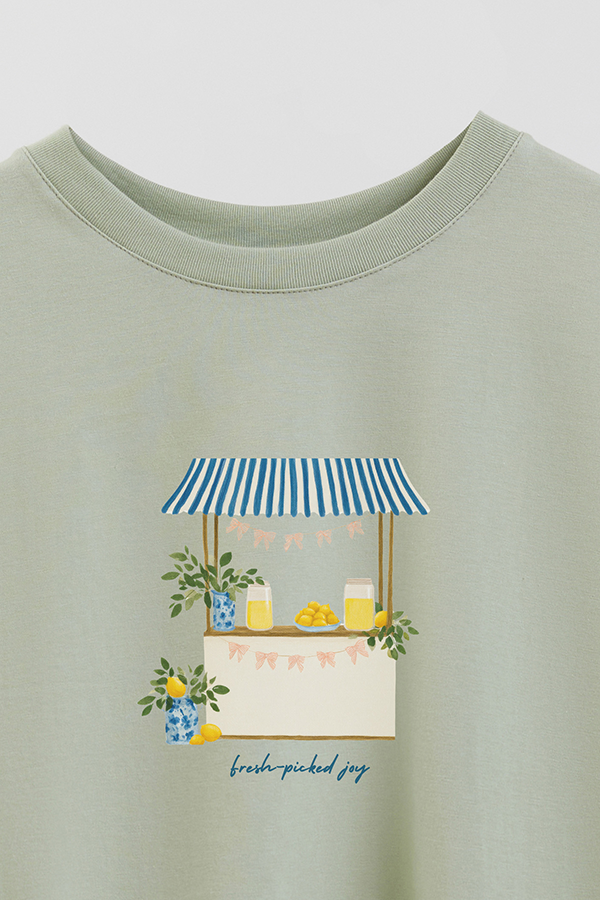 REMERA CROP ESTAMPADA COASTAL FRESH PICKED JOY
