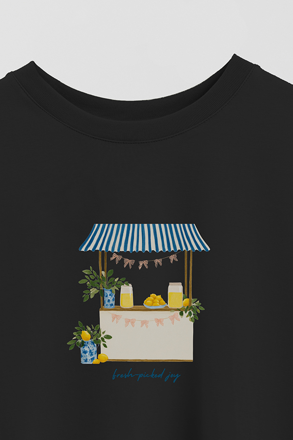 REMERA CROP ESTAMPADA COASTAL FRESH PICKED JOY