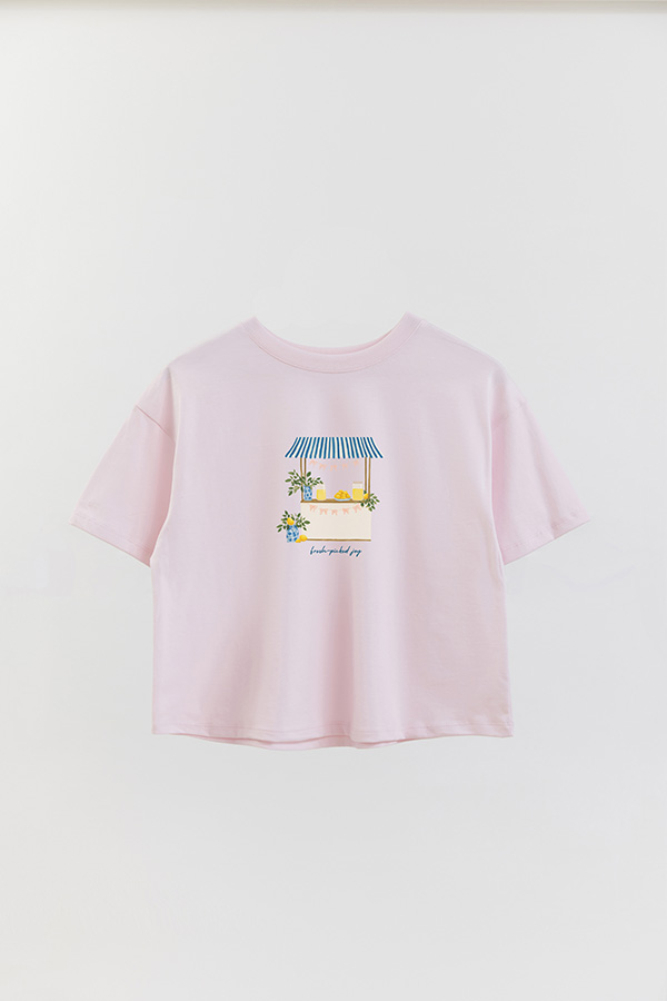 REMERA CROP ESTAMPADA COASTAL FRESH PICKED JOY
