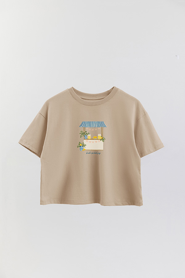 REMERA CROP ESTAMPADA COASTAL FRESH PICKED JOY