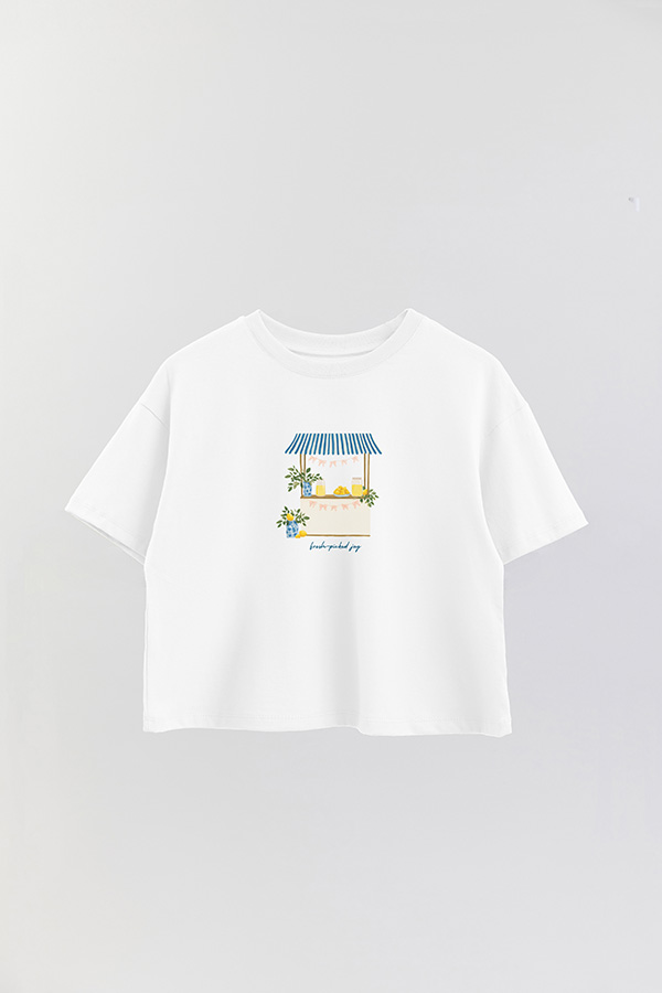 REMERA CROP ESTAMPADA COASTAL FRESH PICKED JOY
