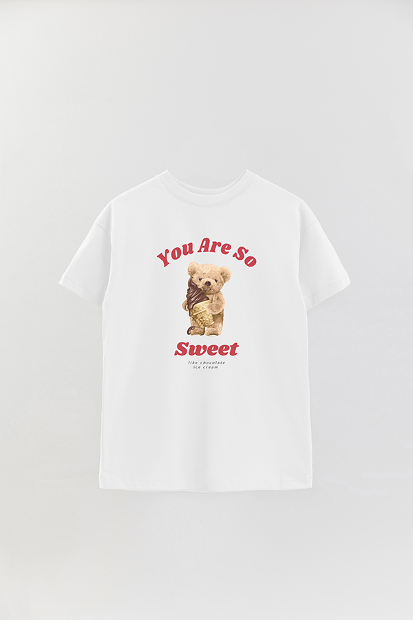 REMERA OVER ESTAMPADA UNISEX TEDDY YOU ARE SO SWEET