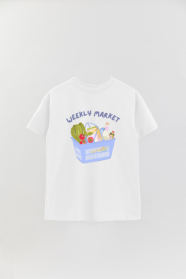 REMERA OVER ESTAMPADA WEEKLY MARKET