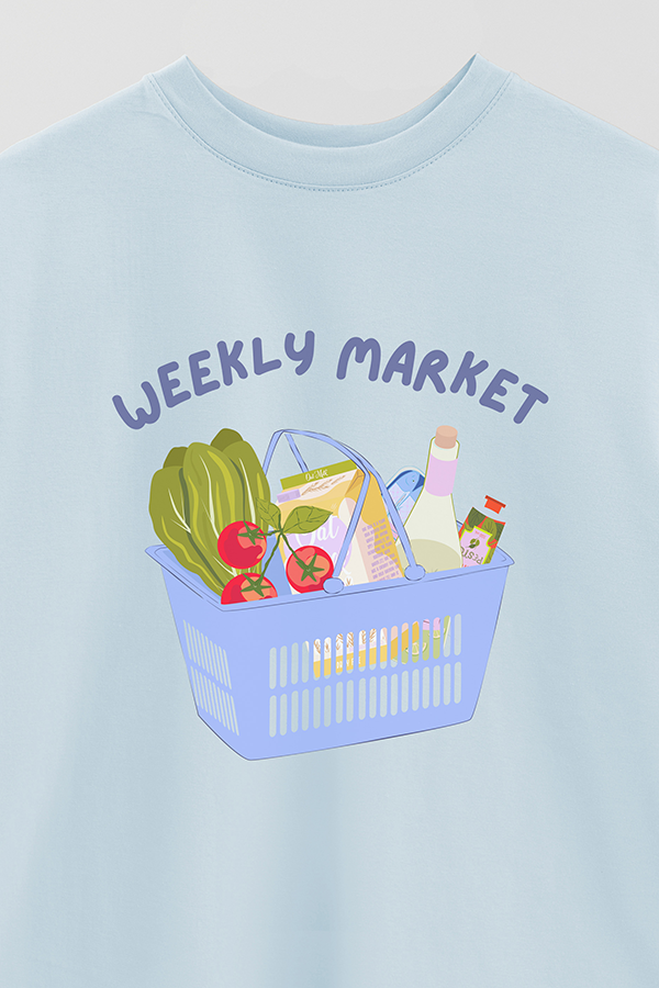 REMERA OVER ESTAMPADA WEEKLY MARKET