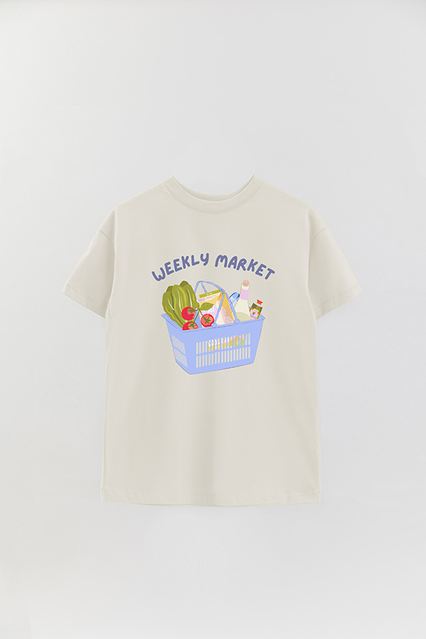 REMERA OVER ESTAMPADA WEEKLY MARKET